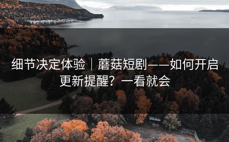 细节决定体验｜蘑菇短剧——如何开启更新提醒？一看就会