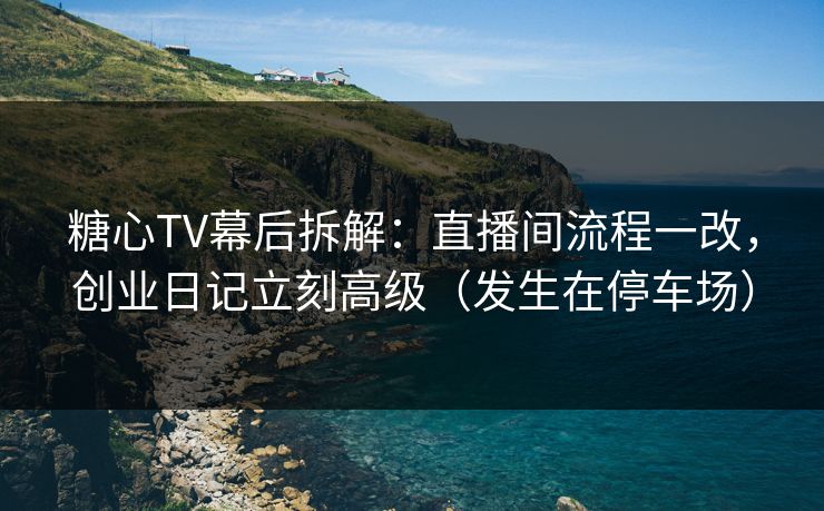 糖心TV幕后拆解：直播间流程一改，创业日记立刻高级（发生在停车场）