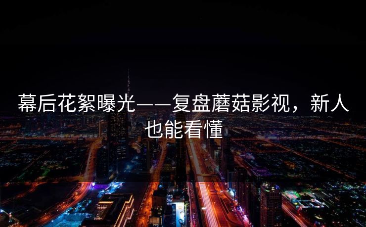 幕后花絮曝光——复盘蘑菇影视，新人也能看懂